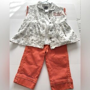 Harley-Davidson | Harley-Davidson 2pc kids outfit 3T color orange/ grey